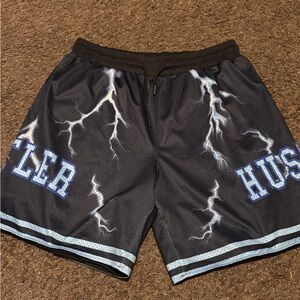 Black Lightning Print Men's Shorts
